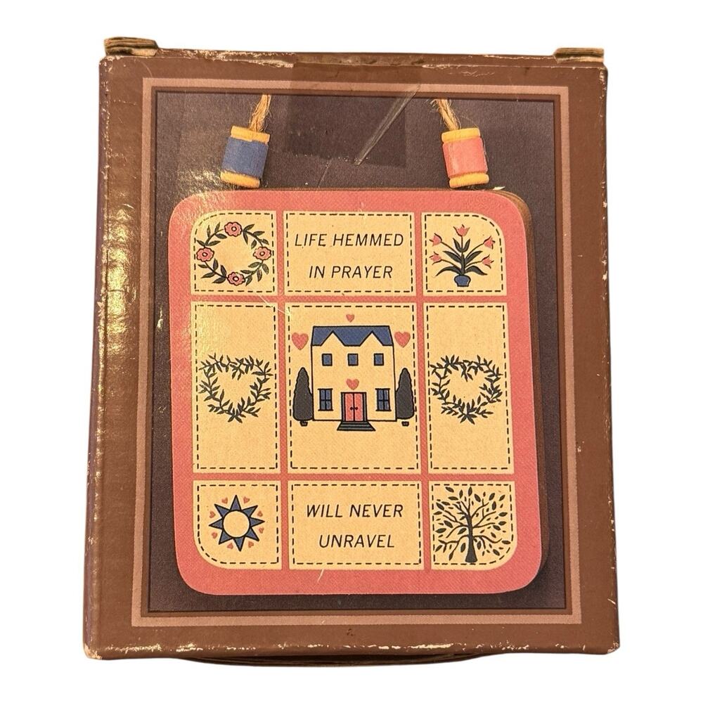 1992 House of Lloyd - Prayer Plaque - “Life Hemmed In Prayer Will Never Unravel”